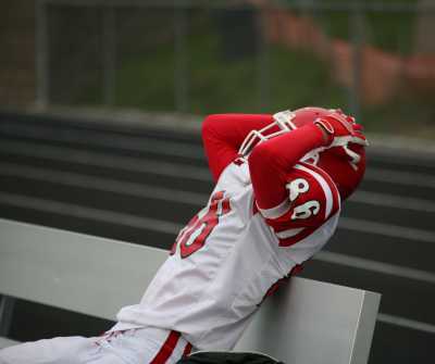 A young frustrated football player